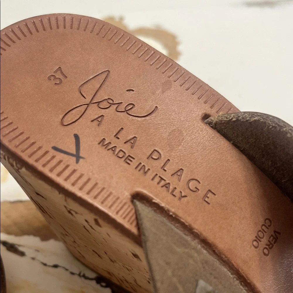 Joie Tan Cross-Strap Wedges